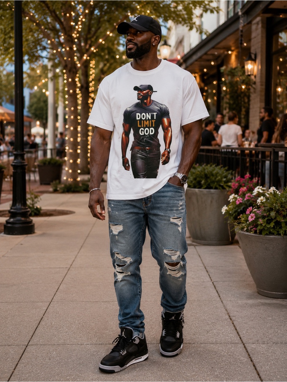 White Graphic Tee "Don't Limit God"